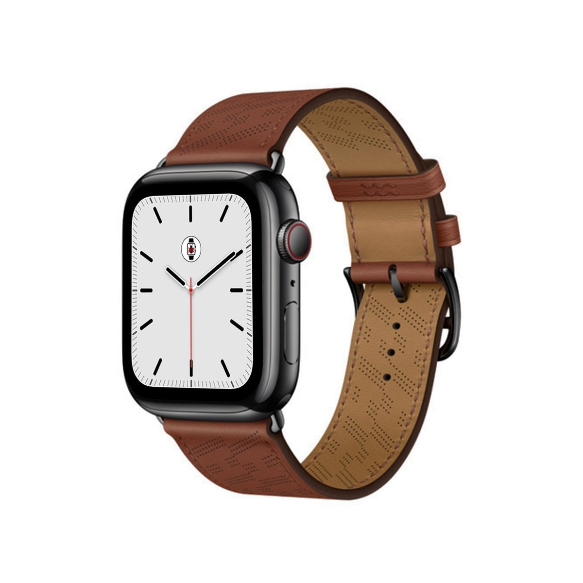 Brown BB H Diagonal Single Tour Apple Watch Band - BugBands