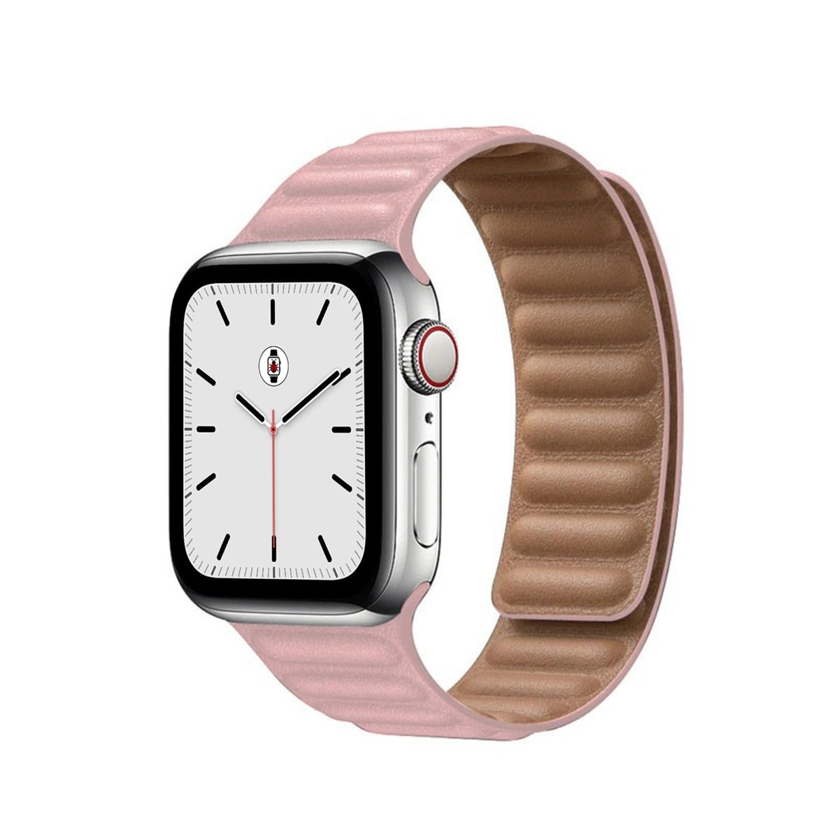 Pink BB Leather Link Apple Watch Band - BugBands