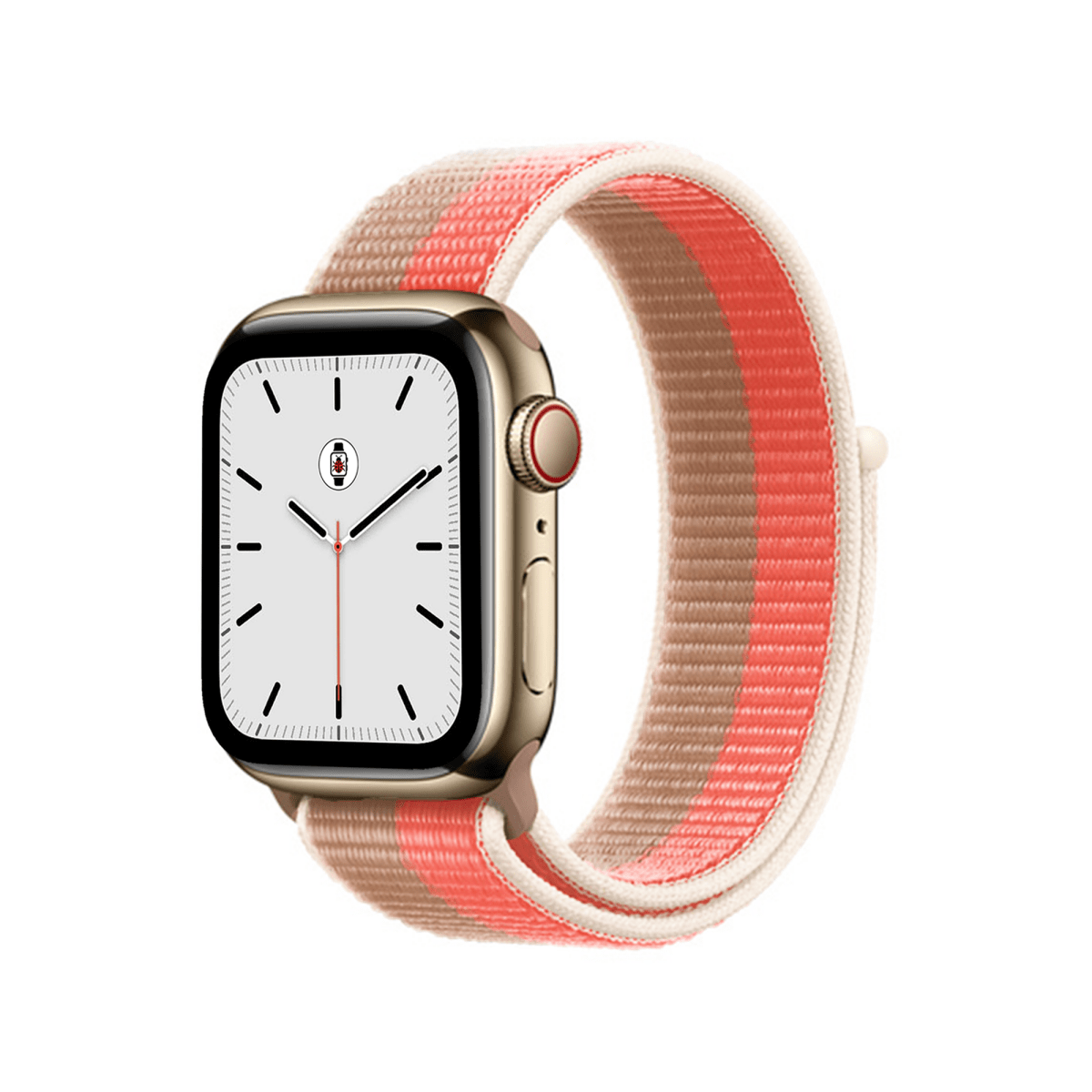 Pink Pomelo/Tan BB Nylon Sport Loop Apple Watch Band - BugBands