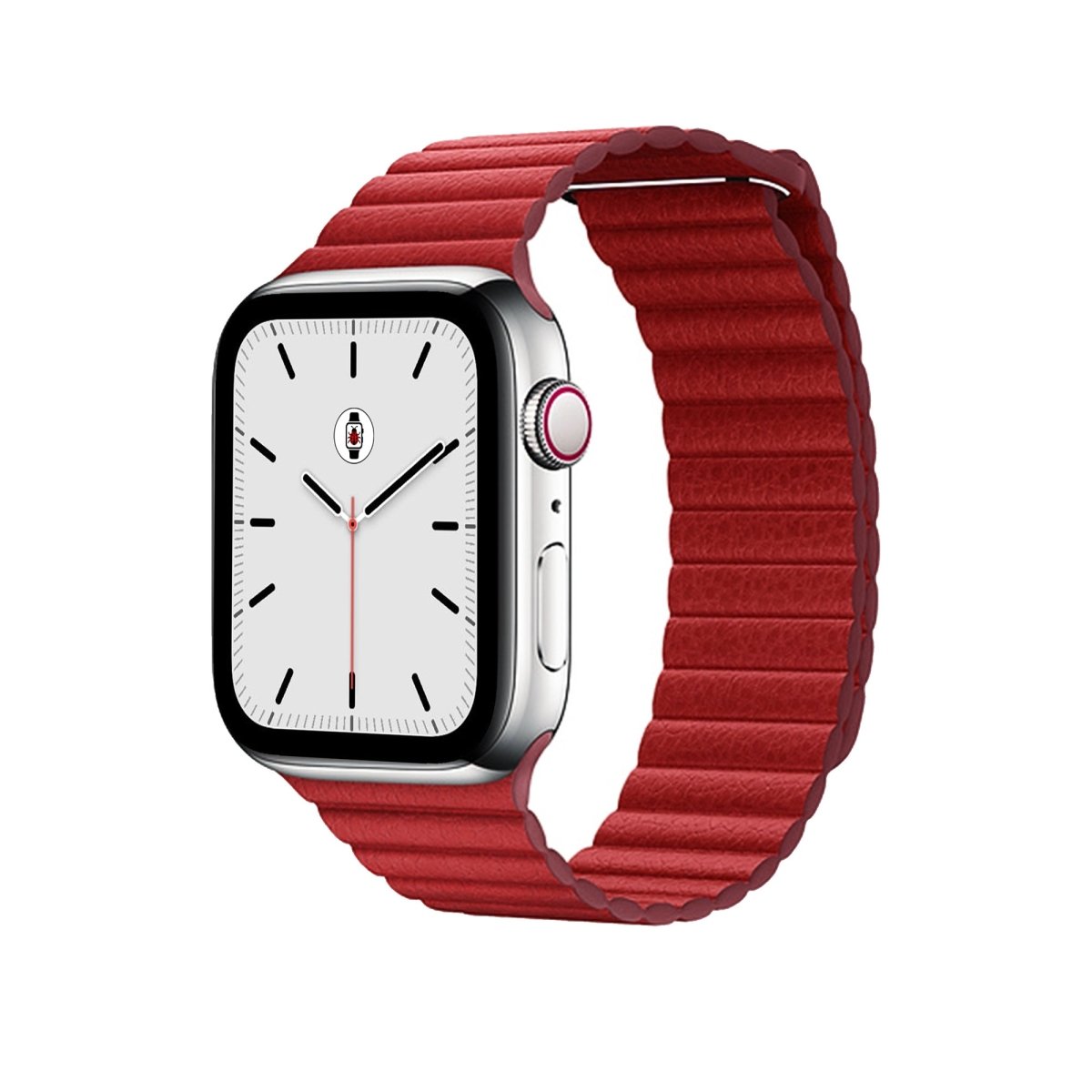 Red BB Leather Loop Apple Watch Band - BugBands
