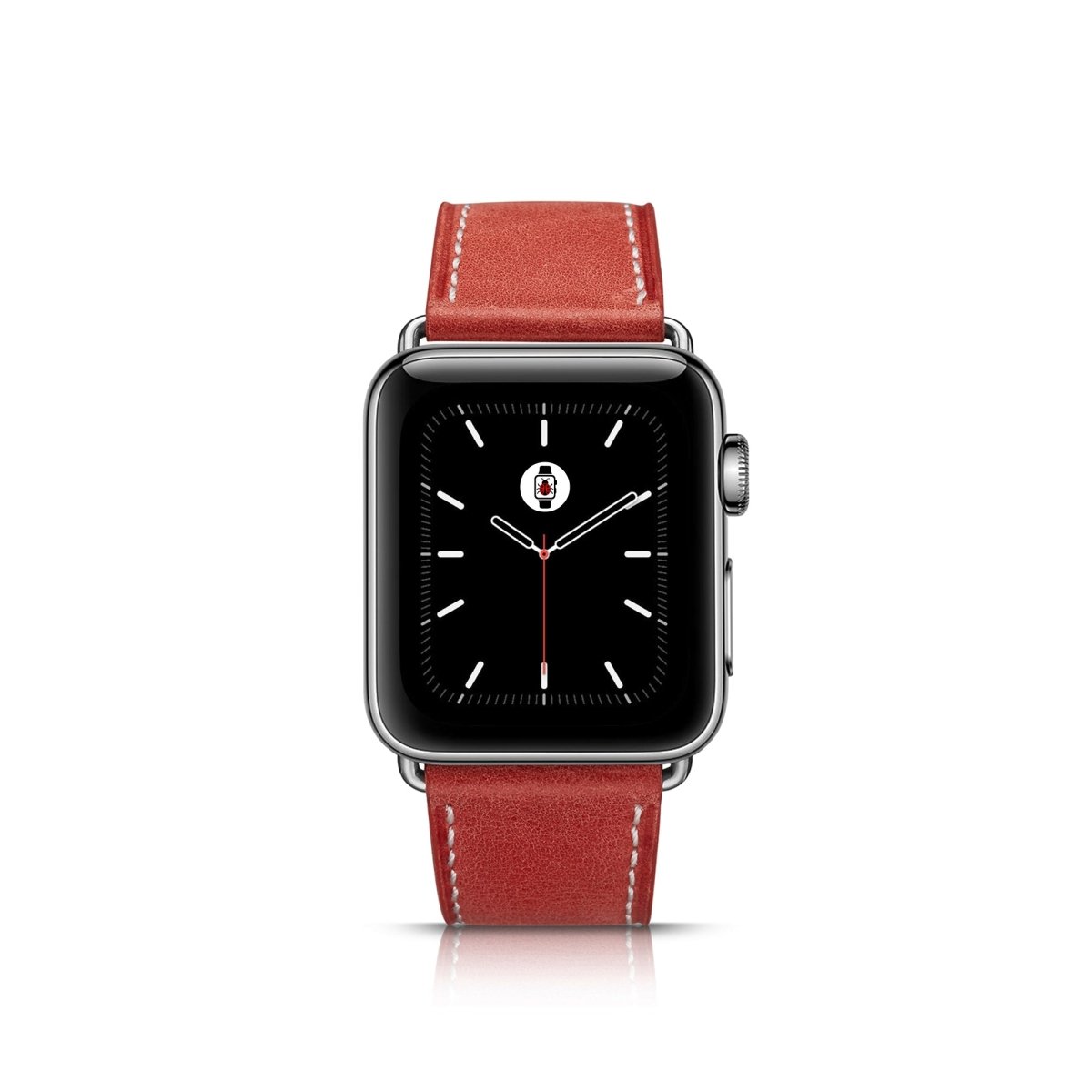 Red BB Vintage Leather Apple Watch Band - BugBands