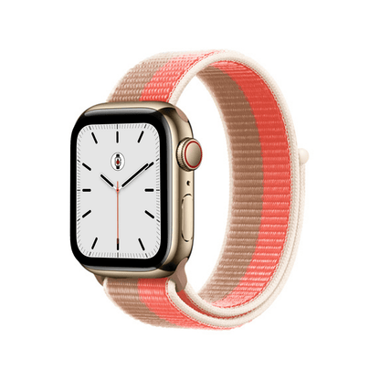 Pink Pomelo/Tan BB Nylon Sport Loop Apple Watch Band - BugBands